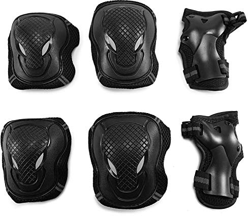 Adults Teens Kids Protective Gear Set 6 in 1 Knee Elbow Pads Wrist Guards Protection Safety Outdoor Sports Bike Skateboarding Riding Cycling Scooter Rollerblading Roller Skating