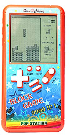 CZT Neue Farbschale Großbild Retro Backstein Spielkonsole Kleiner Körper Großbildschirm Eingebaute 23 Spiele mit 2 AA-Batterien (Nicht im Lieferumfang enthalten) Reisen im Freien drinnen (Orange)