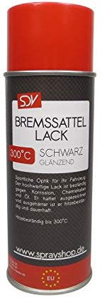 SDV Chemie Bremssattellack schwarz glänzend 1x 400ml hitzefest bis 300°C Bremssattelfarbe Tuning Styling
