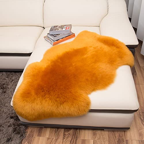 YZHY Carpet-Genuine Sheepskin Rug,Fluffy Lambskin Carpet,Bedroom Wool Sofa Cushion,European Bay Eindow Mat,Super-Thick Wool,Multiple Colors And Specifications Are Available