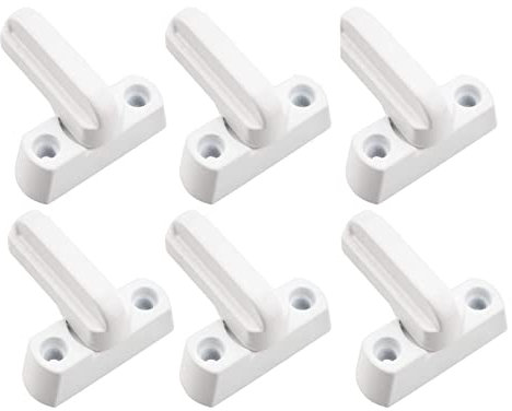 WANGCL 6 Pezzi Serrature per finestre con Viti di Fissaggio per Porte in PVC UPVC finestre Sicurezza Domestica in Lega di Zinco Blocco a Battente Fibbia Finestra Serratura antifurto