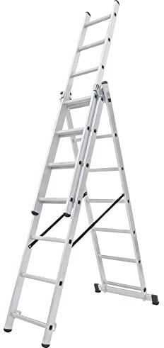 KADAX Aluminiumleiter, klappbare Stehleiter mit 4 Stufen, bis 125 kg, Trittleiter mit Ablage, Alu-Sicherheitsleiter