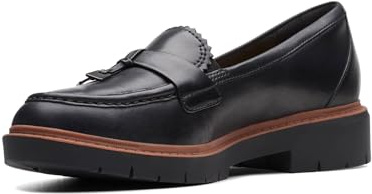 Clarks Womens Westlynn Bella Penny Loafer, Black Black Leather, 6 UK