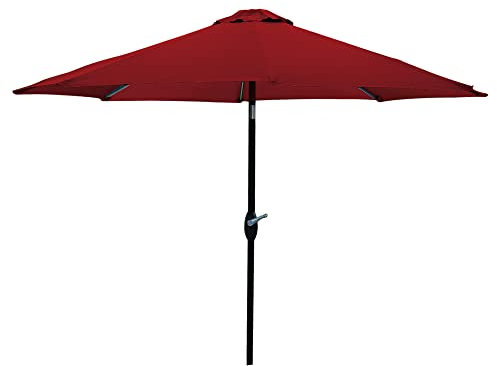SG 2.7m Garden Parasol Umbrella Sun Shade Water Repellent Polyester UV 30+180 GSM Umbrella Easy To Open And Close Crank Handle And Tilt Waterproof UV Protection Parasol For Outdoor Beach