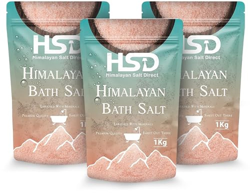 Pack of 3 Himalayan Bath Salt 1Kg, Pure Mineral Bathing Salt, Salt for Bath