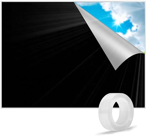 Johgee Dachfenster Rollo Thermo Sonnenschutz Silberbeschichtung Verdunkelungsrollo für VELUX Dachfenster (300x145 cm), EIN Meter 3M-Klebeband
