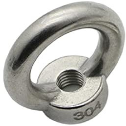 BELLAY M3 - M12 Augbolzen Augmutter 304 Edelstahl Marine Heben Auge Schraube Sperren Schnalle Loch Kabel Augenmutter (Color : Eye Nut, Size : M8 (2Pcs))