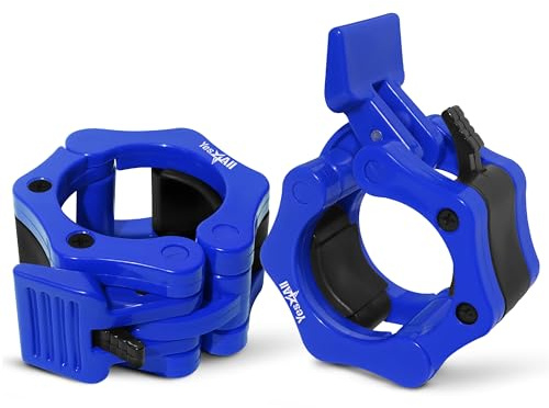 Yes4All 2 inch lange halterklemmen, Pro Lockjaw-halsbandset voor Olympische stang, halterschijf met snelsluiting, halterclips voor gewichtheftraining en krachttraining