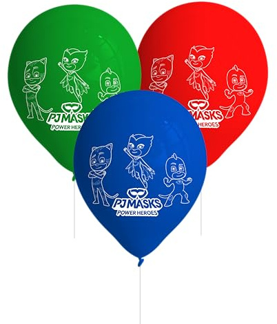 BeenSmile, PJ MASKS LATEX BALLONS, Luftballons aus Latex, Kindergeburtstag Dekoration, Kinder-Party-Zubehör, 8 Ballons