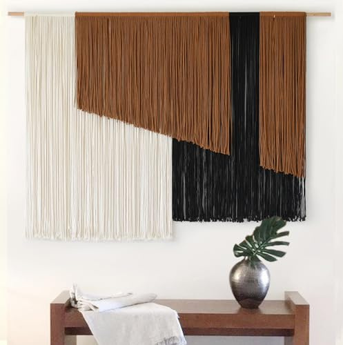 Jakalin Macrame Wall Hanging Dip Dyed Fiber Macrame Wall Decor Boho Cord Living Room Wall Art 57 Wx43 L