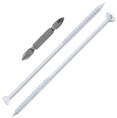 WenSilon (30 pz) 1/4 x6 Bianco Calcestruzzo Vite Ancoraggio Bianco Testa Piana per Ancoraggio a Muratura, Blocco o Mattone Stucco