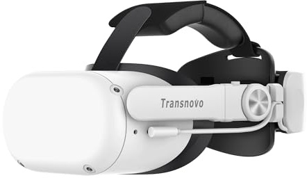 TRANSNOVO Elite Strap mit 6000mAh Akku kompatibel mit Meta/Oculus Quest 2/Quest 3/3S Zubehör, Komfort VR Kopfband Ersatz, Verlängerte Spielzeit, Reduzierter Gesichtsdruck & Verstellbares Headstrap