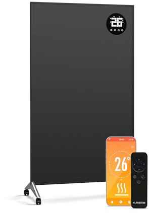Klarstein Wonderwall Smart 800W Panel Calefactor Infrarrojo – Montaje en Pared, Eficiente, Wifi y App, Compatible con Alexa, Calor Instantáneo, Pantalla led, Protección Sobrecalentamiento, Hasta 15 m²
