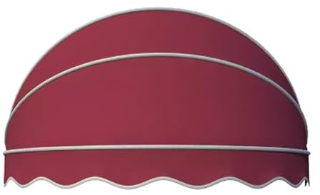 Zusammenklappbares halbkugelförmiges Türvordach für den Außenbereich, Markise mit UV-Schutz, Regen, Schnee, Bogen, Terrasse, Veranda, Schutz, Fenster, Schattenabdeckung, 140 cm, Rot mit Beschlägen