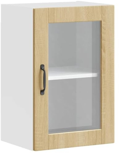 vidaXL Küchen-Hängeschrank mit Glastür Porto Sonoma-Eiche