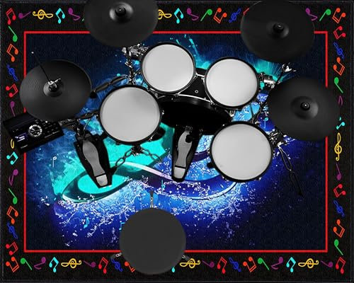 ZAJENKUB Schlagzeugteppich, Schwarz rutschfest Schalldicht Drum Teppich Matte Innen und Außen, Elektronisches Jazz Schlagzeug Kit für Bass Snare Drum, Schallschutz Akustik Teppich 120 x 70 cm