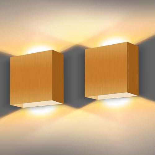 CYUaoao Applique Murale Intérieure LED Moderne Applique Murale Interieur Lumière (Dorée)