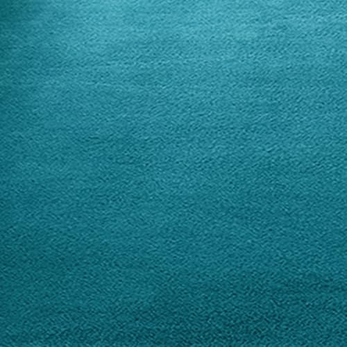 AIMECO Kurzflorteppich aus Reiner Lammwolle 80x150 cm Schlafzimmerteppich rutschfeste Rückseite waschbar geeignet für Wohnzimmer Kinderzimmer Mädchenzimmer türkis