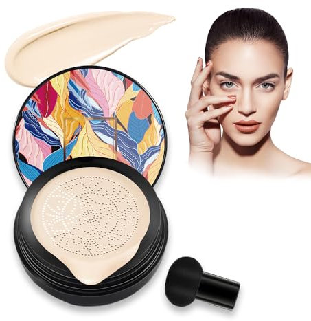 Moisturising CC Cream, 2025 Upgraded Mushroom Head CC Cream Foundation, Moisturising and Brightening, Long-Lasting Hydration with Full Coverage for a Radiant Complexion (Ivory, 20g)