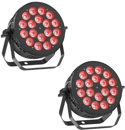 Nitehop 2PCS RGBW Faretto Par LED, 18x10W LED Luci da Palco DMX4/8CH Luce di Scena con Automatica/Suono Attivato, Luce da Discoteca per Feste Club DJ Matrimoni Spettacolo Halloween Natale