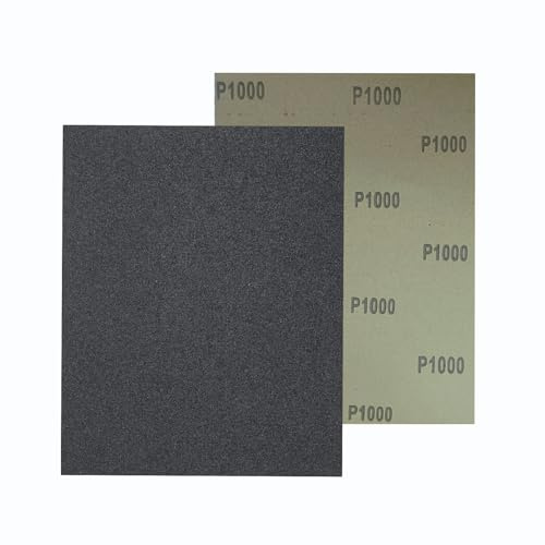 30 Piezas Papel Lijas en Húmedo y en Seco 230x280mm Hojas de Lija Grano 1000 Discos de Lijado para coche, muebles de madera, metal, piedra, pintura, cristal
