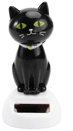 Zhuluck Solar Cat Toy Doll Dancing Cat Figure Car Ornament,Dancing Toys Ornaments Solar Powered Car Dashboard Interior Decoration Desktop Decor Gift Window Party Car Desk Home