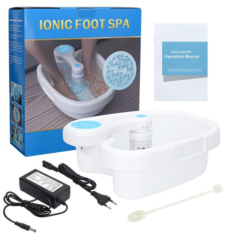 Ionen FußBad, Ionic Foot Spa, Ionen Fußbad Entgiftung, Detox Fußbad Komplett-Set, Elektrolyse Ionen Fußbadewanne, Tragbare, Detox-Gesundheitspflege (mit Becken-B)