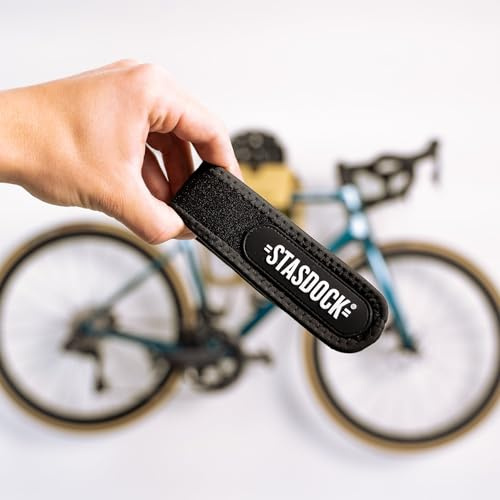 Stasdock Wheel Strap | Correa tensora de para montaje en pared de bicicleta | Protección contra huellas de neumáticos | fija la rueda delantera durante el almacenamiento y el transporte | sin arañazos