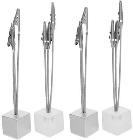 Alipis 4 Stück Memo Clip mit Dreifachem Baum Design Resin und Edelstahl Würfelbasis Sicherer Halt für Notizen und Fotos für Büro und Wohnkultur