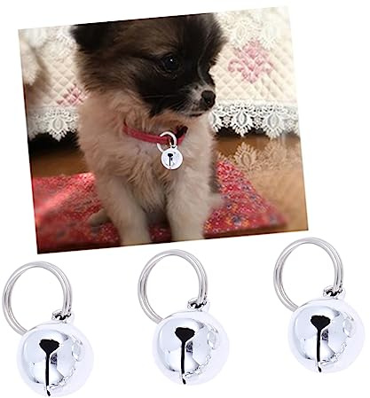 ARTSEWPLY 12 pezzi Campanelli per Collare Animali in Rame Argento Campanelle Silenziose per Gatti e Cani Accessori Decorativi per Collari con Chiusura Sicura Facile da Indossare