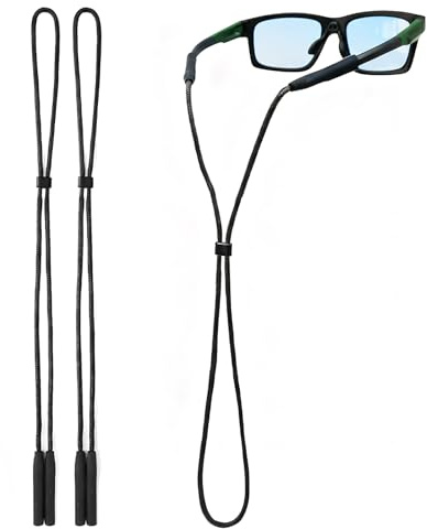 Verstellbares Brillenband, Brillenhalter Nylon mit Silikon-Enden – Rutschfestes Brillenkette für Sport, Lesen & Alltag, Brillenhalter mit verstellbarem Slider, ideal als Brillenband Herren & Damen