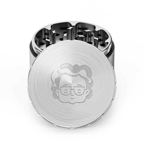 Granny's® Edelstahl Grinder in ⌀ 63 mm | 4-teilig | Kräutermühle Groß & Höchste Verarbeitungsqualität | Stainless Steel | High-End