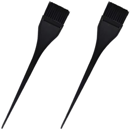 LEOUEANR 2Pcs Hair Dye Brush, Nylon Bristle Dyeing Comb Applicator Tools for Even Application in DIY Hair Colouring at Salon and Home (Black)