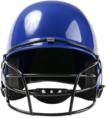 Casque de Protection Faciale Professionnel de Baseball pour Casque | Vue Dégagée, des Chocs, Intérieur Rembourré, Léger, Bleu, Abs, Mousse, Polyester