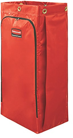 Rubbermaid 1966882 Reinigungswagen, 10 l, Rot | Volumen 128 l, mit universellem Symbol, rot