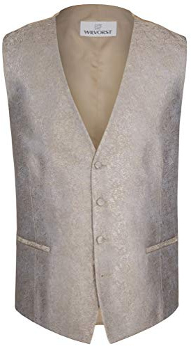 Wilvorst Hochzeitsweste, Bronze, mit glänzenden Ranken, Slimline Größe 52