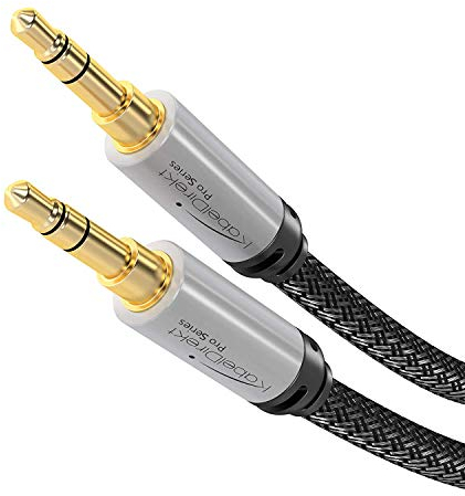 KabelDirekt – Aux Kabel & Klinkenkabel 3,5mm, bruchfestes Metallgehäuse – 3m (Kopfhörerkabel, Audio Kabel, Klinke auf Klinke, für iPhone/Handy, iPad/Tablet, Kopfhörer, MP3-Player, Auto, Nylon)