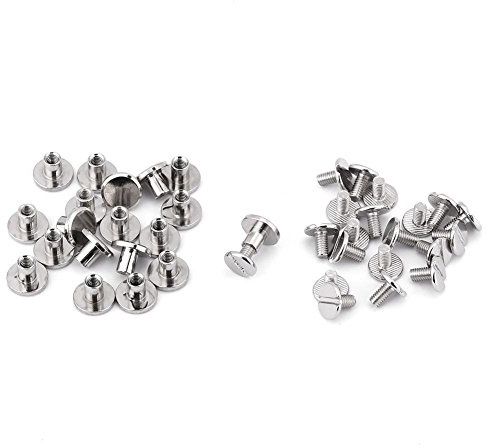 Vis à Tête Plate en Laiton, Rivets en Cuir, Argent, 6,5mm, 20 Pièces