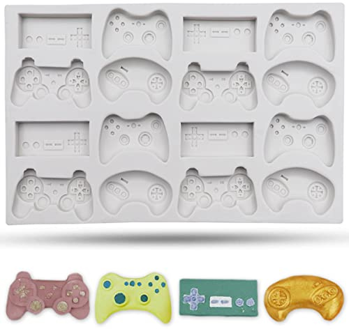 SAKOLLA Game Controller Silicone Molds, 16 Cavity Video Game Controller Molds for Chocolate, Candy, Cake Decoration, Cake Pops, Resin