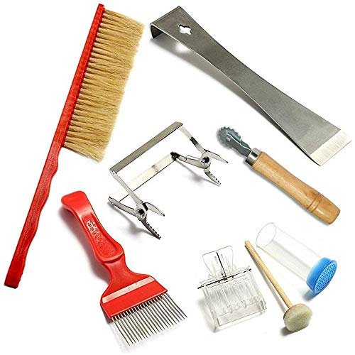 RXYNLL Werkzeuge Für Die Bienenzucht 7-teiliges Set - Bienenzucht-Set Bienenstockbürste Ist Sehr Gut Für Professionelle Imker-anfänger Geeignet (7-teiliges Set)