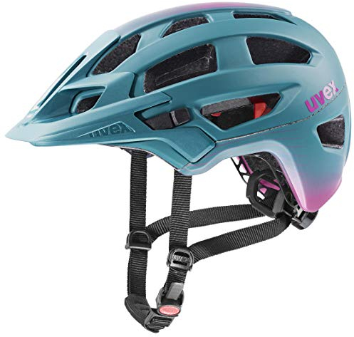 uvex finale 2.0 Tocsen - sicherer MTB-Helm für Damen und Herren - inkl. Tocsen-Sturzsensor - individuelle Größenanpassung - peacock - berry matt - 56-61 cm