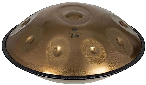 Sela SE 211 Harmony Handpan F Low Pygmy Stainless Steel, inkl. gepolsteter Tasche und Baumwollhandschuhe, Steel Drum, handgefertigt, hochwertiges Percussioninstrument