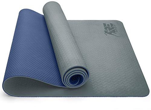 RE:SPORT Yogamatte mit Tragetasche | Gymnastikmatte rutschfest | Fitnessmatte schadstofffrei | Trainingsmatte mit Tragegurt Phthalatfrei 183 x 61 x 0,6 cm