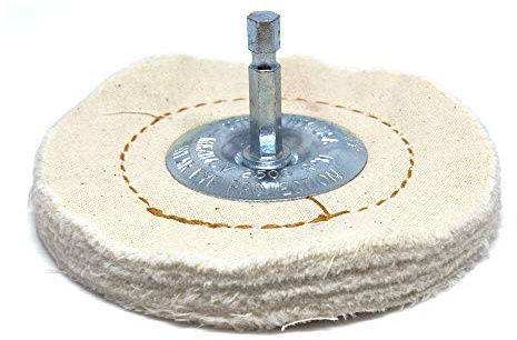 Benchmark Abrasives 4 Cotton Cushion Sewn Buffing Polishing Wheel for Bench Grinder with 1/4 Mandrel, for Polishing Finishing Smoothing on Aluminum, Stainless Steel (Cotton Cushion)