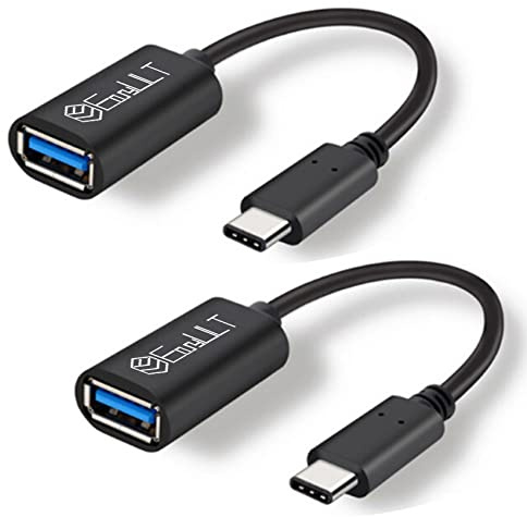 EasyULT OTG Adaptateur USB C vers USB 3.0 [Lot de 2], Câble OTG USB Type C Mâle vers USB 3.0 Compatible avec iMac Android Google Samsung Galaxy et Plusc-Noir