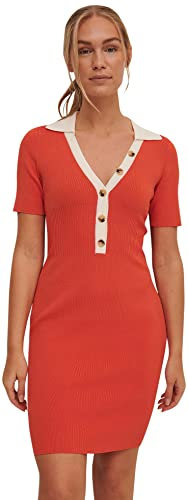 NA-KD Ribbed Detail Knitted Dress Vestido Casual, Spicy Red, XX-Large para Mujer