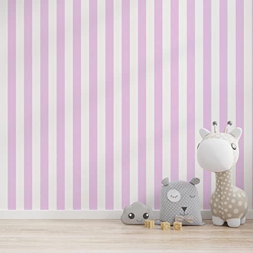 TADESSI Tapete Kinderzimmer M1-No.767 Vliestapete Rosa Weiß Streifentapete Jungenzimmer Mädchenzimmer