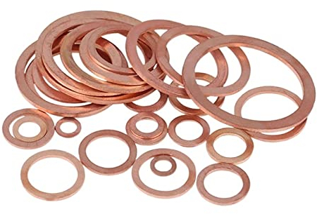 Ctongrun-Flache Unterlegscheiben M5 M6 M8 M10 M12 M14 M16 M18-M48 Kupfer Unterlegscheiben Dichtring Unterlegscheibe Dichtung, gute Korrosionsbeständigkeit(20pcs,M30x38x1.5)