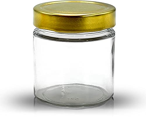 Apoidea – Honiggläser 250g mit DEEP Twistoff Deckel in Gold 24 Stück/Honiggläser 250g mit Deckel/Honigglas und Einweckglas Deepglas/Hochwertige Honig Gläser für Ihren eigenen Honig