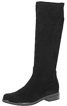 CAPRICE Bottes hautes femme sans talon Hauteur genou Vegan, Noir (Black Stretch), 38 EU